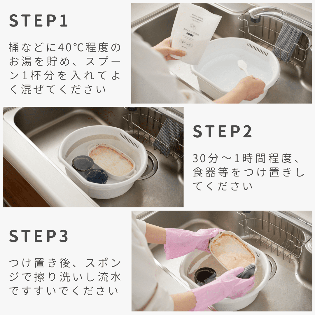 【食洗機用洗剤】食器まるごと洗浄剤｜界面活性剤なしで、油とタンパク分解